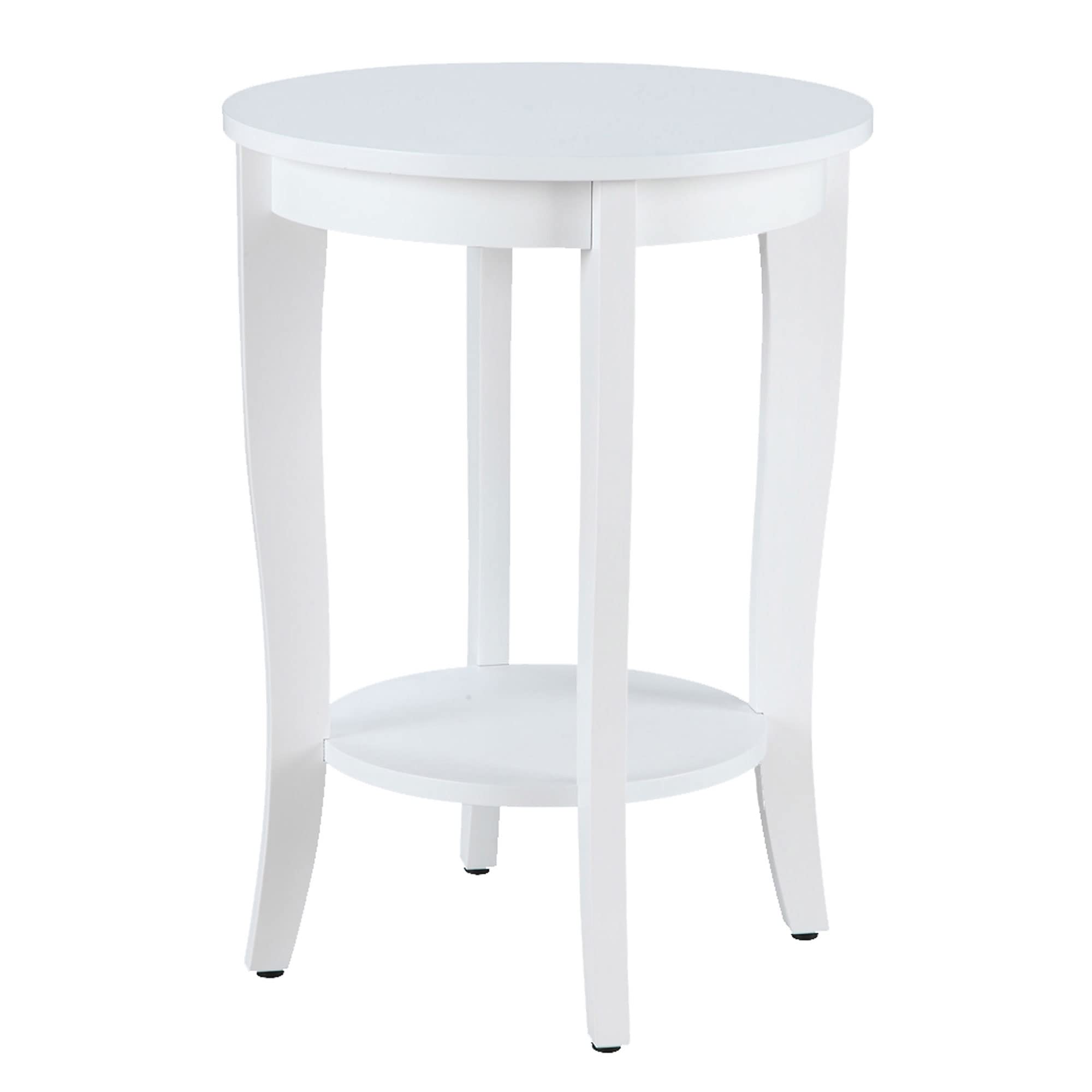 Convenience Concepts American Heritage Round End Table, White