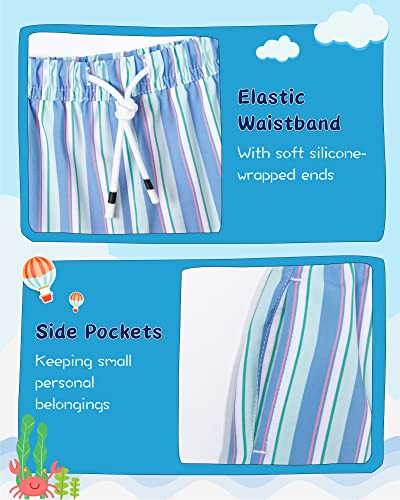 Image of SURF CUZ Boys Swim Trunks with Boxer Brief Liner Toddler Boy Stretch Swimsuit Shorts Quick Dry Swimming Trunks Bathing Suit