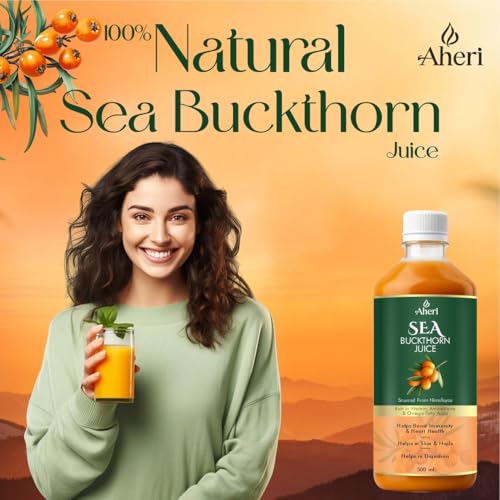 Image of Sea Buckthorn Juice 500 ML | Buckthorn Berry Herbal Juice with Natural Vitamin C, Omega 3 6 7 9 & Antioxidants | Herbal Support for Immunity, Skin Glow & Gut Health - Pack of 4