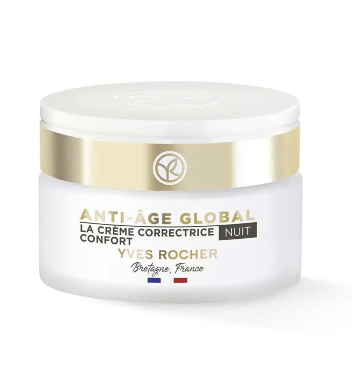 Yves Rocher Anti-Age Global Biphasic Night Restorative Concentrate Serum Night Care Cream Set of 2 Mature Skin Anti Wrinkles - 30 ml. / 1 fl.oz. 50 ml./1.7 fl.oz.