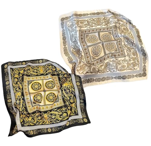 Satin Bandanas Head Scarves - 2PCS Silk Like Neck Scarf Hair Sleeping Fashion Wraps Satin Silk Scarfs for Women