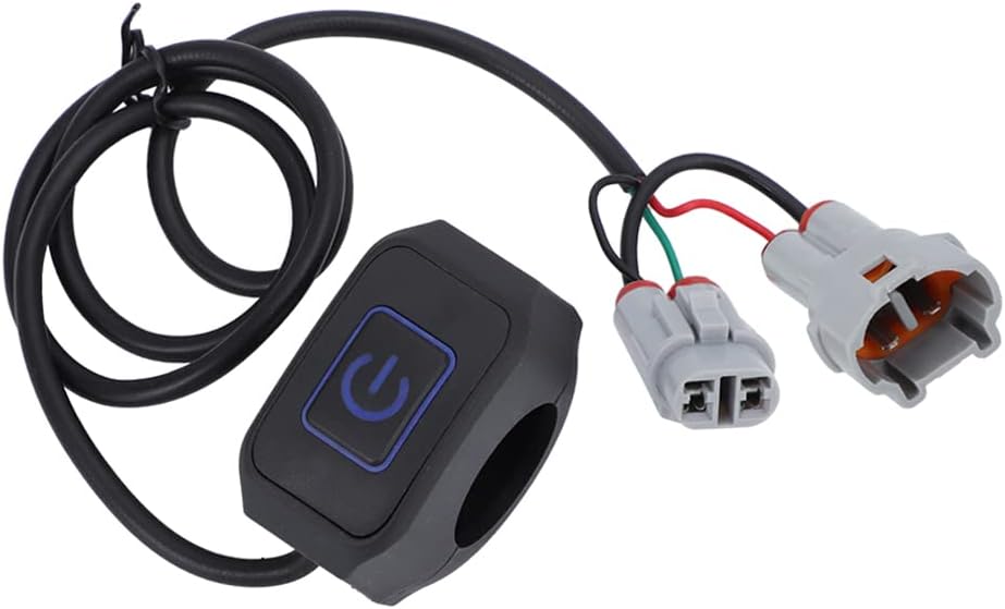 Motorcycle Handlebar Switch for Sur Ron Light Bee X,Waterproof Headlight Kill Switch with Blue LED Light,Plug & Play Handlebar Mount Push Button ON/OFF Switch