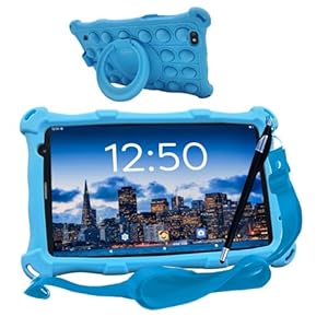 AngelTech Kindertablet PRO MAX – 8 inch HD – Android 14-4 + 3 GB RAM – 64 + 64 GB ROM – Octa 8 Core - Kindertablet vanaf 3 jaar - Kids Tablet - Tablet voor Kinderen - (Blauw)