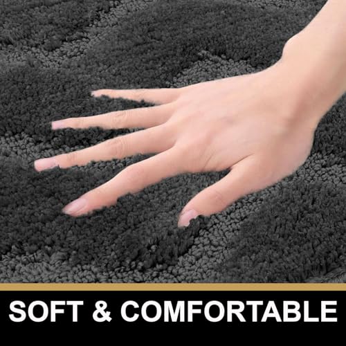Image of Luxe Home Super Soft Microfiber Bath Mats Non-Slip TPR Backing Scotland Diamond Water Soak Bathroom Mat & Door Mats for Home Combo (38x58 cm) - Silver
