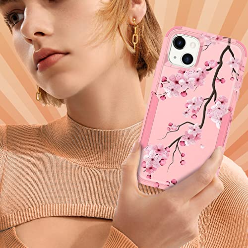 Plakill for iPhone 14/13 Case - Cute Girly Girls Women Phone Cover Cool Aesthetic Unique Design Teen Pink Flower Heavy Duty Protective Shockproof Military Grade Funda for Apple 13/for iPhone 14 by Plakill - Used condition - Image 6