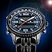 VIGOROSO Men's LED Analog Digital Date Week Sports Outdoor Steel Blue Dial Watch