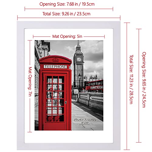 Pealsn 8X10 Picture Frame Set Of 6, Display Pictures 5X7 With Mat Or 8X10 Without Mat For Wall Mounting Or Table Top , Photo Frames Collage For Wall Decor, White Woodgrain. #TOP4