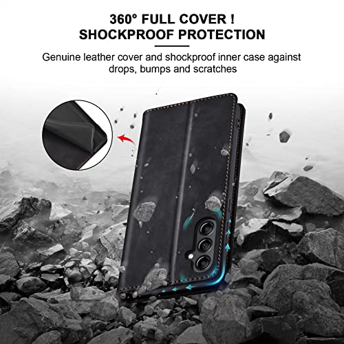 Image of Jasonyu Wallet Case for Samsung Galaxy A14 4G /5G, Flip PU Leather, Black