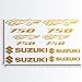 Code 1195 (091) - Kit de 2 autocollants de décalcomanie compatibles pour moto SUZUKI GSXF 750 (doré)