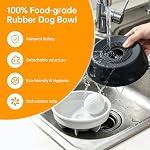 Slow Feeder Dog Bowl with Interactive Lick Ball, Anti-Slip No Spill Lick Bowl, 3/4 Cup Food-Grade Rubber Dog Enrichment Toy for Post-Op Nutrition, All Small Medium Large Breeds (Black) - Image 6