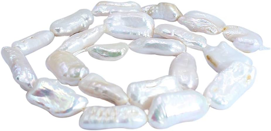 Jewelry Making 8-10x18-20mm Freeform White Pink Purple Biwa Baroque Freshwater Pearl Beads for Necklace Braclet DIY Strand 15" (Purple)