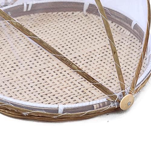 Cesta redonda para servir comida com tampa, cesta de comida coberta para servir comida cesta redonda