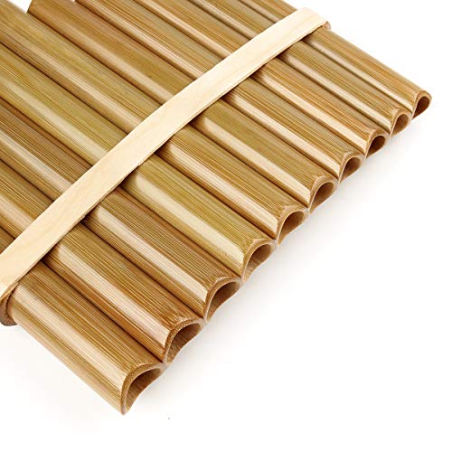 10 Pipes Pan Flute C Key Wood Reinforcement Pan Pipes Woodwind Instrument Traditional Musical Instrument Bamboo Pan flute (Right Hand) - Thumbnail 3