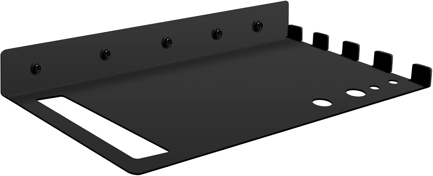 16.5" Chainsaw Rack Shelf Stand Chain Saw Wall Mount Hanger Hook Chainsaw Wall Holder Case Accessories Garage Organization Storage Tool Black Metal Floating Shelf