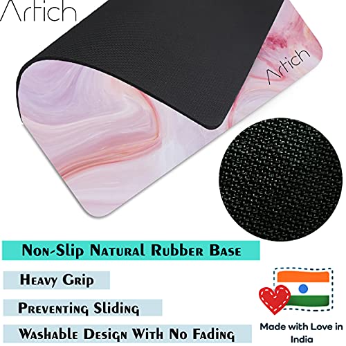 Image of Artich Designer Gaming Mouse Pad for Office Laptop /Computer with Super Soft Non-Slip Rubber Base and Lycra Cloth Surface for Silky Touch Rectangle (Holy Smoke of Time Marble)