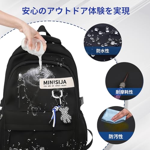 Saluyar リュック リュックサック レディース 大容量 防水 リュック メンズ ビジネスリュック バックパック カバン 軽量 15.6インチPC 出張 通勤 旅行 通学 仕事用 おしゃれ 男女兼用 可愛い ペンダン付き の商品画像 4