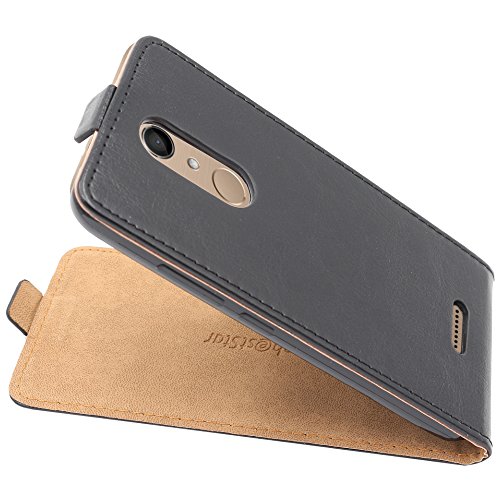 ebestStar - kompatibel mit Wiko Upulse Hülle PU Kunstleder Etui mit Klappe, Handyhülle Schutzhülle Hülle Cover, Schwarz [Phone: 153.5 x 77.5 x 8.5mm, 5.5'']