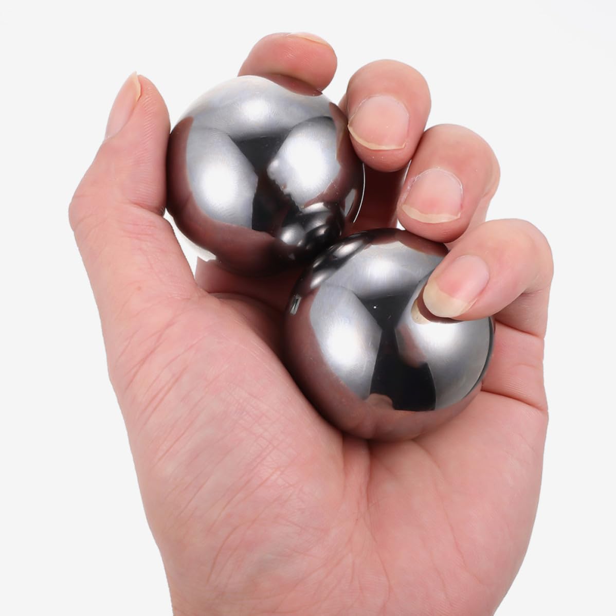 Kisangel Handbälle 70mm Edelstahl Massagegerät 1 Paar zur Handgymnastik und Verbesserung der Beweglichkeit bei Outdoor Aktivitäten
