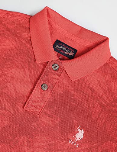 Image of U.S. Polo ASSN. Printed Slim Fit Polo T Shirts for Men - 100% Cotton, Half Sleeves Mens Tshirt