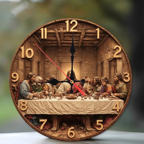 Reloj de Pared Analógico de Madera 10 Pulgadas Silencioso miniatura 1