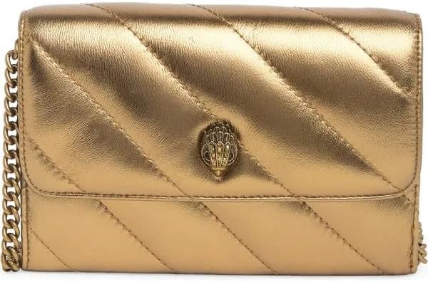 Kurt Geiger London Leather Wallet on a Chain Bag - Gold