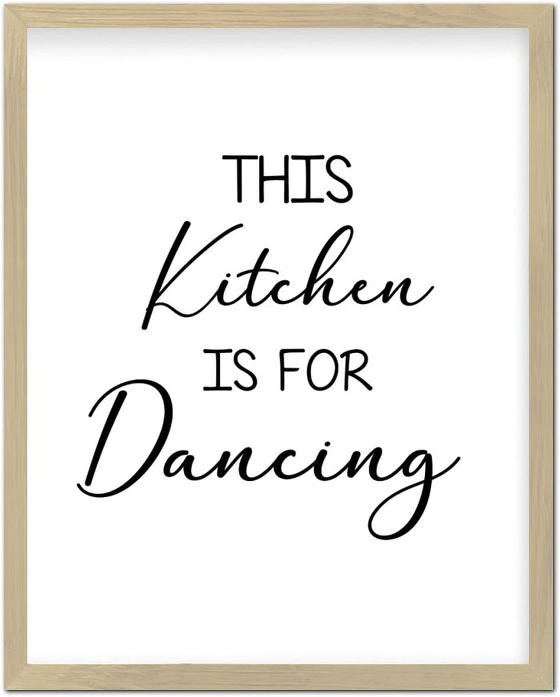 Rustic Style Framed Wood Sign with Kitchen Quotes This Kitchen is for Dancing Frame Wooden Plaque for Front Door Farmhouse Porch Wall Decor 16x20inch