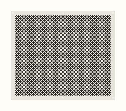Vent Cover for Walls and Ceiling 1/4" MDF Primed White Custom Size Fan Cover Wall Register Ceiling Register Air Return Ventilation Cover Style # 10 (26" x 22" Duct - (28" x 24" Overall))