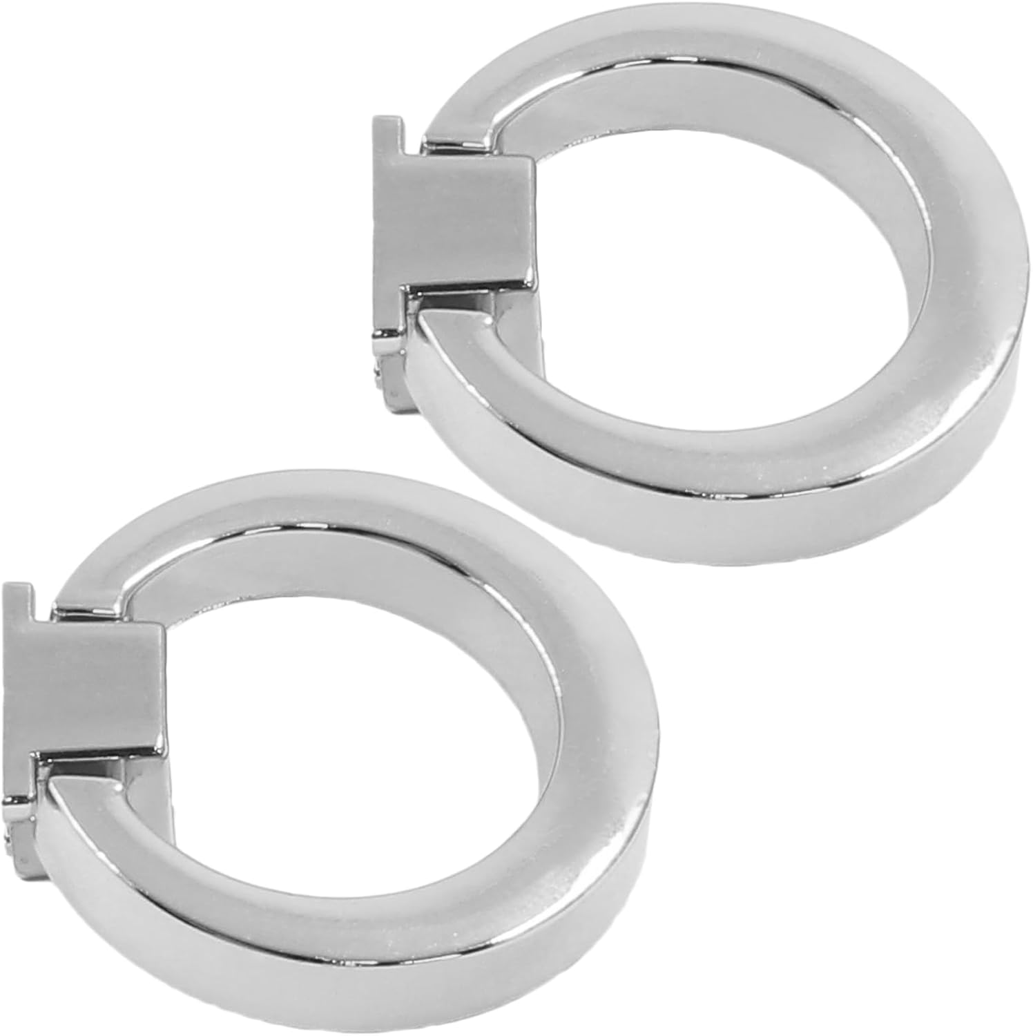 2 Pcs Silver Cabinet Pulls Ring Drawer Pulls, Metal Pulls Closet Door Handle, Small Dresser Pulls Furniture Handles for Bathroom Bedroom Dresser Cabinet (Dia 1.57 inches / 44mm)