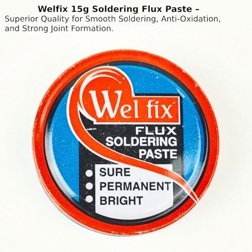 Image of 25W Soldering Iron Kit with Extra 25W Bit, Stand, Solder Wire, Welfix Paste, D-Sol-Wick & Tweezer - Ideal for Electronics, DIY & Repair (Pack of 7)