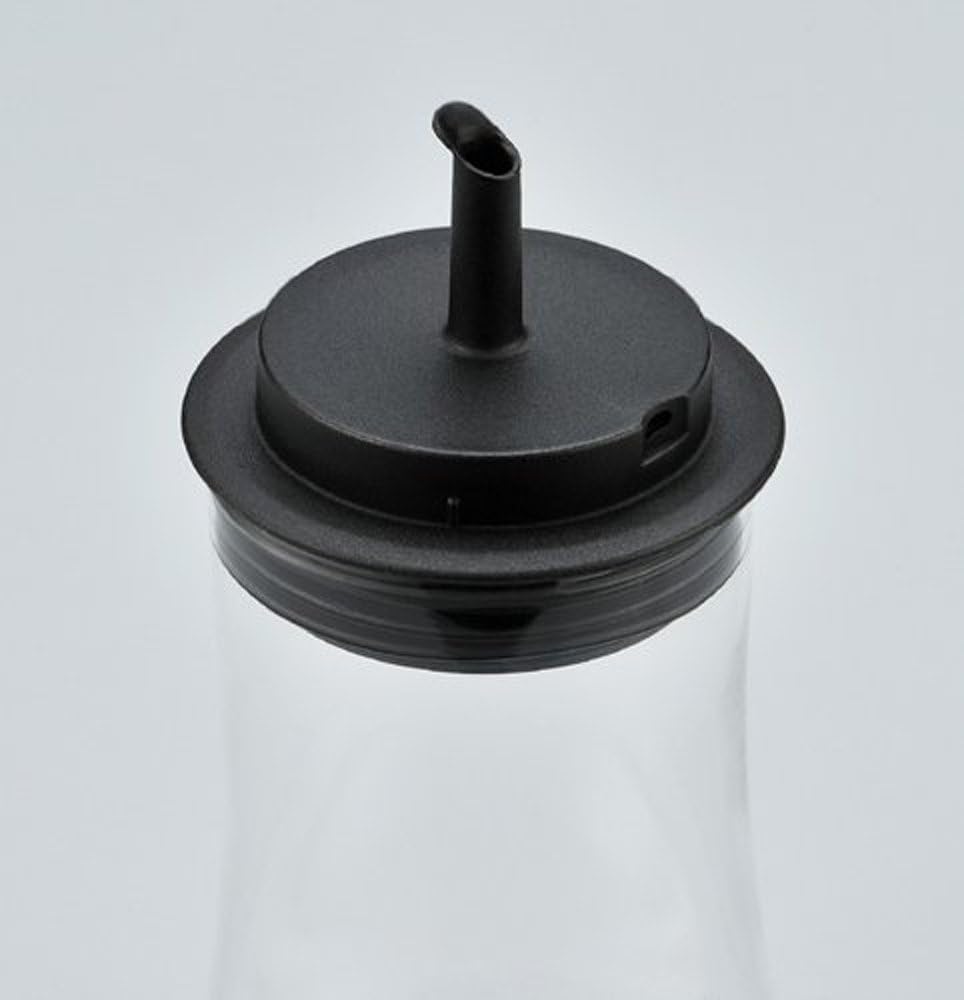 iwaki KT5031-BK AGC Techno Glass Heat-Resistant Glass Drip Resistant Sauce Jug for Soy Sauce, 4.2 fl oz (120 ml), Leak Resistant, Condiment Container with Lid