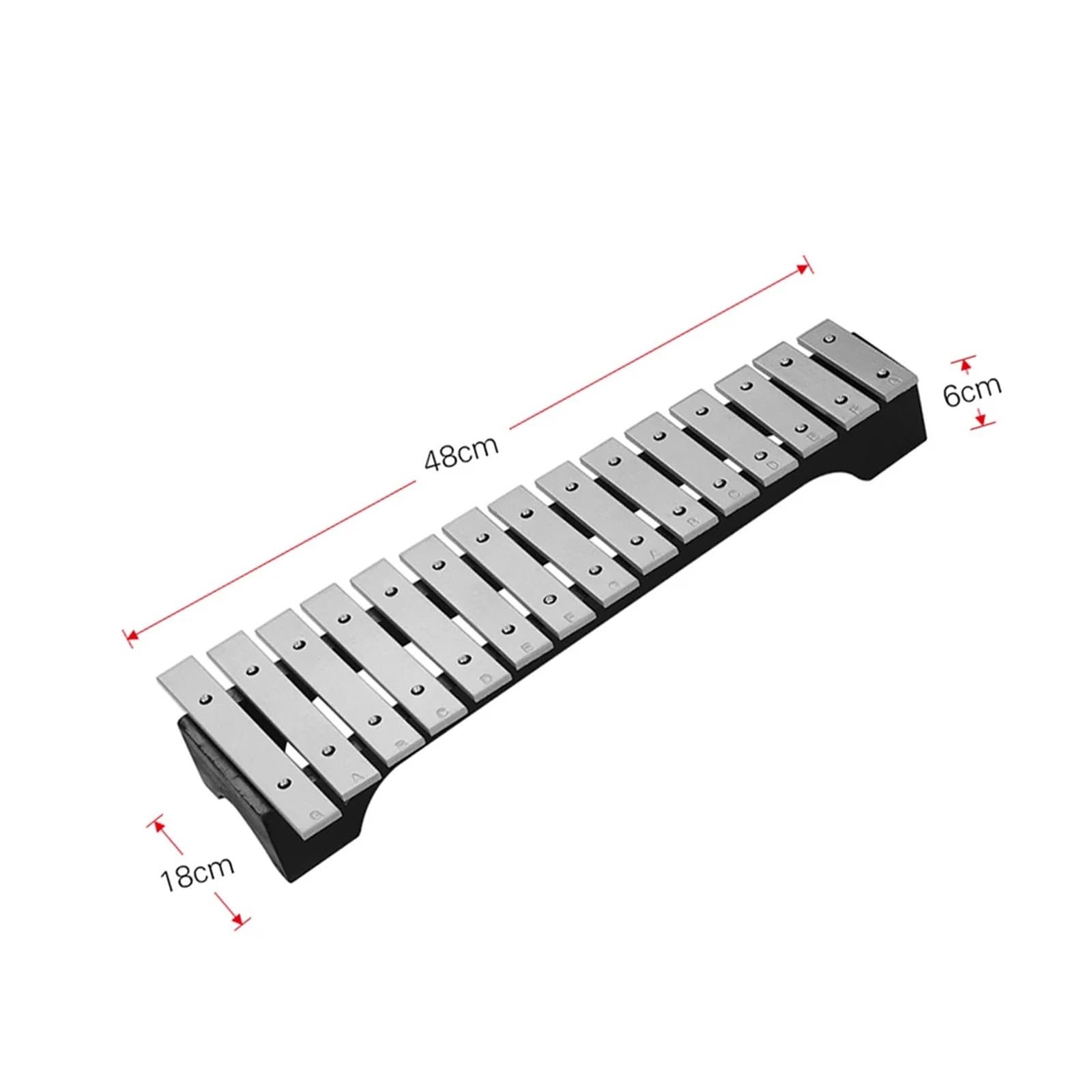 Xilófono Xilófono Glockenspiel de 15 notas Base de madera Aluminio