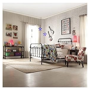 Wrought iron bed frame dark bronze metal queen size usa vintage look shabby chic french country queen  urban country home decor