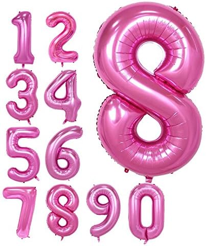 Pink 40inch Number 8 foil balloons for Birthday Party (Pink 8)