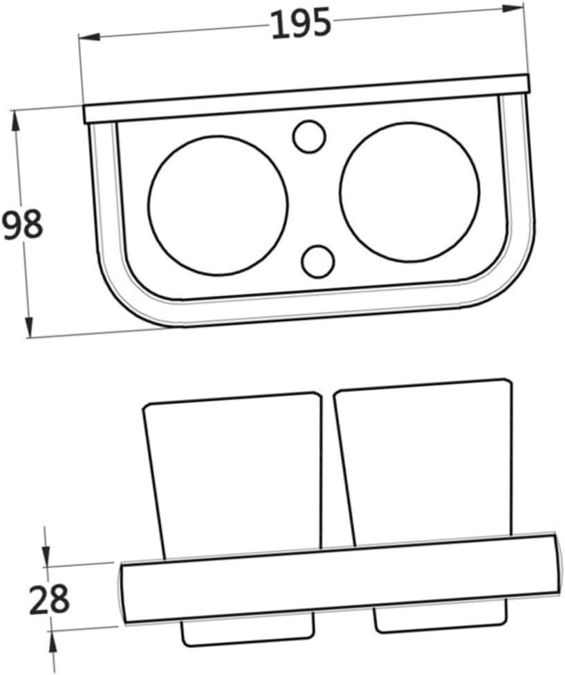 GLEAVI Ceramic Double Toothbrush Cup Holder Wall Mounted Toothbrush Organizer Antique Copper Finish Heavy Duty for Bathroom and Hotel Use