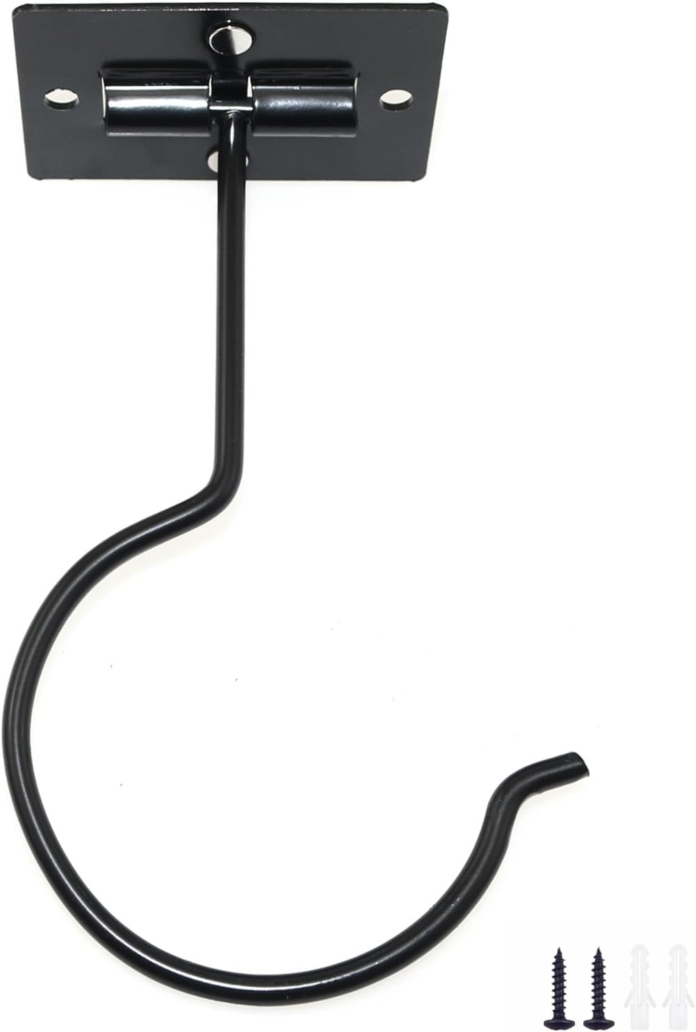 Multifunctional Foldable Kitchen Bracket Hook Self Adhesive Banana Hook with Screws Kitchen Storage Accessories Industrial Hook 5.5x2.95x2.36in for Hanging Towels Keys Coffee Cups Black