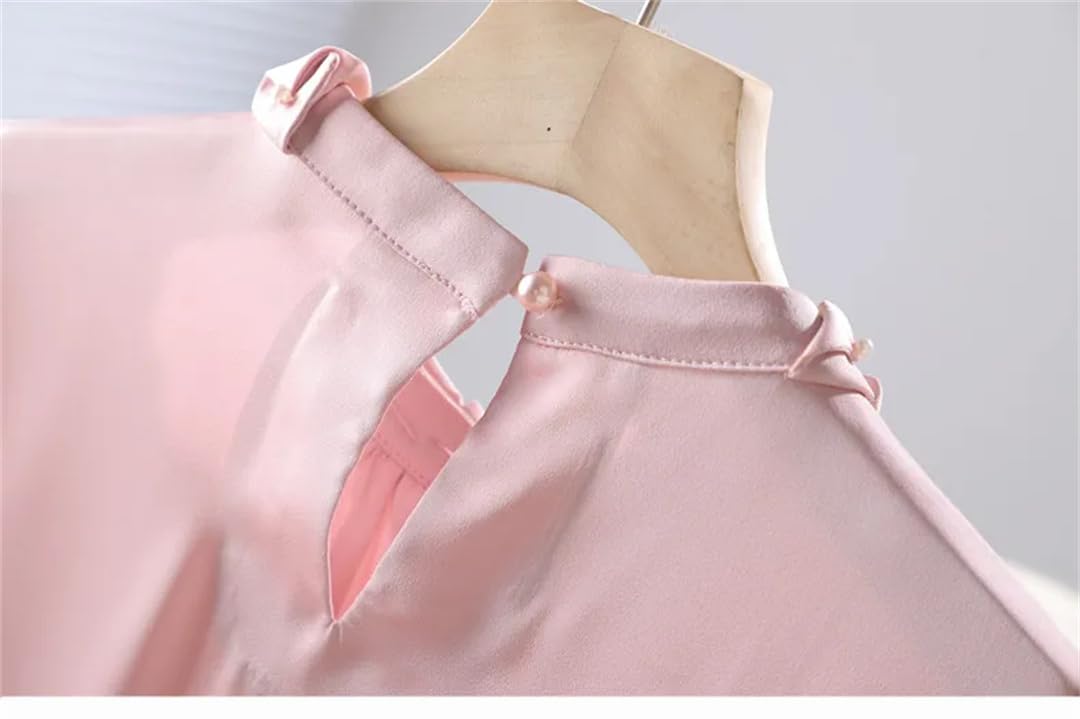 Blusas formales de satén de manga larga para mujer, blusas de trabajo para oficina