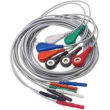 Sinm Recorder Snap Button Cable, 10 Pcs Connect Cable, Din Type 2.0 Hole for 1.5mm Plug, Sensor Elec-Date Cable, Data Cable, 90 cm