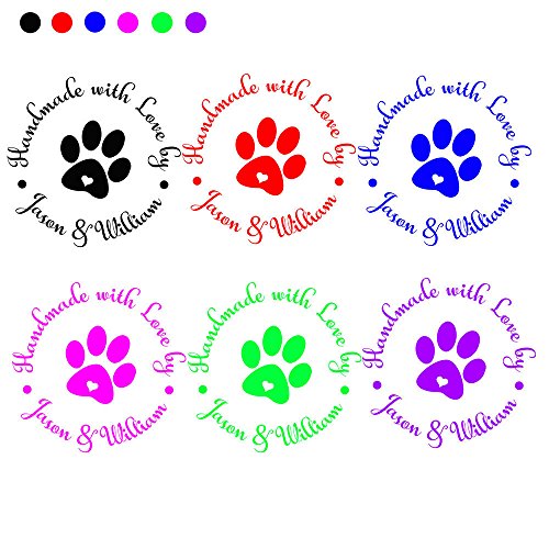 Customized 38Mm Round Puppy Dog Paw Pet Heart Shape Love Teacher Animal Cute Lovely Design Handmade With Love By Name Address Rubber Stamp Stamping School Supply Stationery Kids Housewarming Xmas Gift #TOP6