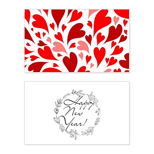 Tarjeta de San Valentín de corazones y rosas para regalar en Año Nuevo