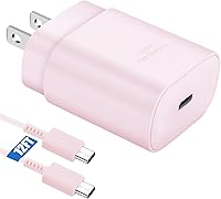 Vista 27 de Cargador súper rápido tipo C, cargador de pared USB C de 25W, bloque de carga rápida y cable de 8 pies para Samsung Galaxy S25/S24/S24