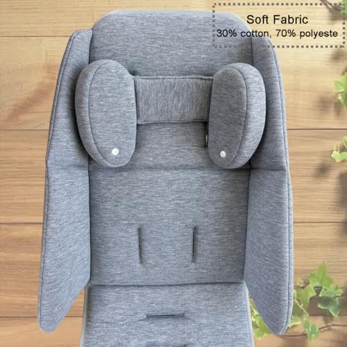 Colukii Stroller Infant Liner Seat Cushion Compatible with Uppababy Vista, Vista V2, Vista V3, Cruz V2, Rumbleseat V2, Skin Friendly Fabric (Light Gray) by Colukii - Image 5