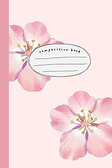 Floral Composition Notebook   120 Pages, A5 Lined with Pink Pastel Flower Design for Writing, School, and Personal Notes Cute Aesthetic Floral ... Girls, and Women | Perfect Gift Idea