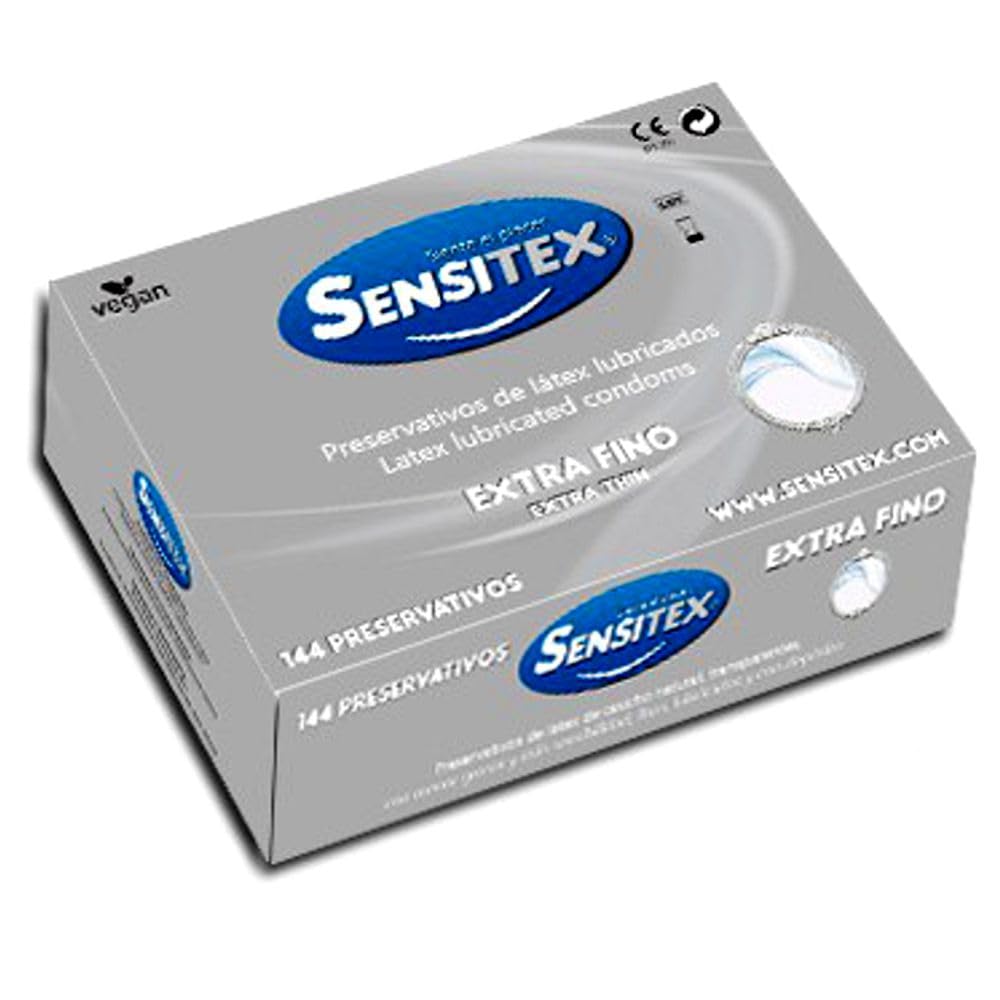 preservativi profilattici condom naturali extra sottili 100% vegan Sensitex 144 pezzi
