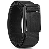 ITIEZY Stretch Tactical Belt Men, 1 3/8' Elastic Nylon Belt, Adjustable Cut for Fit, Magnetic Auto-Lock Buckle Quick-Release for Work, Hiking, EDC & Casual Wear