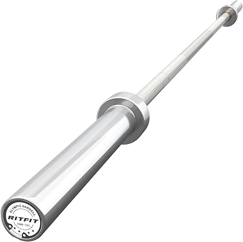 Miniatura 25 de RitFit Elite 7ft Olympic Barbell, Robust 45lb Barbell for Weightlifting and Powerlifting, Superior Olympic Bar with Exceptional 500lbs Load Negro