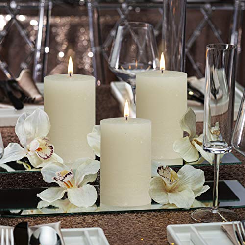 Bolsius Rustic Set of 6 Pillar Candles 2.75X 5 Inch Ivory - Romantic Unscented Dripless Dinner Decoration Table Candles Modern Look Great for Wedding, Home Décor, Bath, Gifts, (130x68mm) - Thumbnail 4