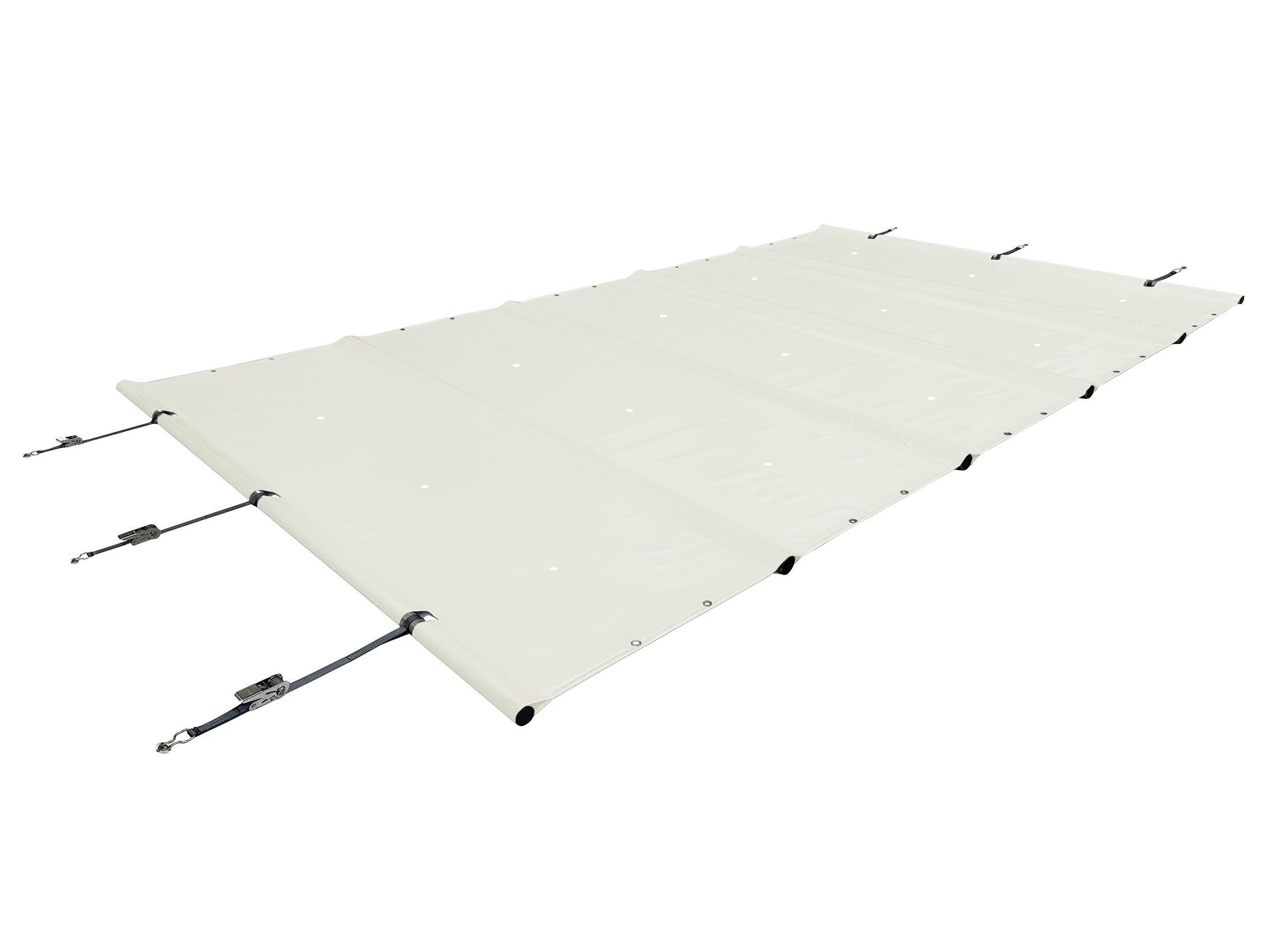 ANKO PLANEN Cubierta Enrollable de Piscina para máxima Seguridad - Lona de camión de PVC 680 g/m² - Cubierta para Todo el año para Verano e Invierno - sin Barras (3m x 5m, Gris Claro RAL7035)