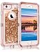iPhone 6S Case, iPhone 6 Case, Coolden Glitter Cute Phone Case Girls Bling Sparkle Dual Layer Shockproof Liquid Case with Hard PC Bumper + Soft TPU Back for 4.7” Apple iPhone 6/6S/7/8 – Light Coffee