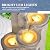 Grepatio Outdoor Water Fountain 5-Tiers Cascading Rock Waterfalls Fountains with 5 LED Lights, Indoor/Outdoor Modern Beige Bowl Feature Garden Water Fountain for Yard, Patio, House Decor