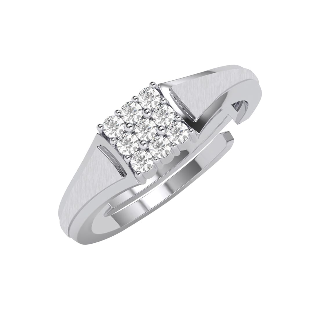 clara Pure 925 Sterling Silver Carlo Men Ring |Size Adjustable, Platinum Plated, Swiss Zirconia | Gift for Men & Boys-picture-31